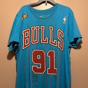 Dennis Rodman mitchell & ness NBA CHICAGO BULLS jersey T Shirt men size medium